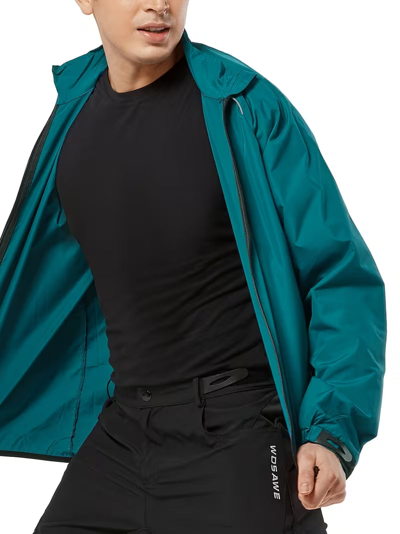 Men’s Casual Outdoor Cycling Jacket & Running Windbreaker | Lightweight Green Trench-Style Sports Coat