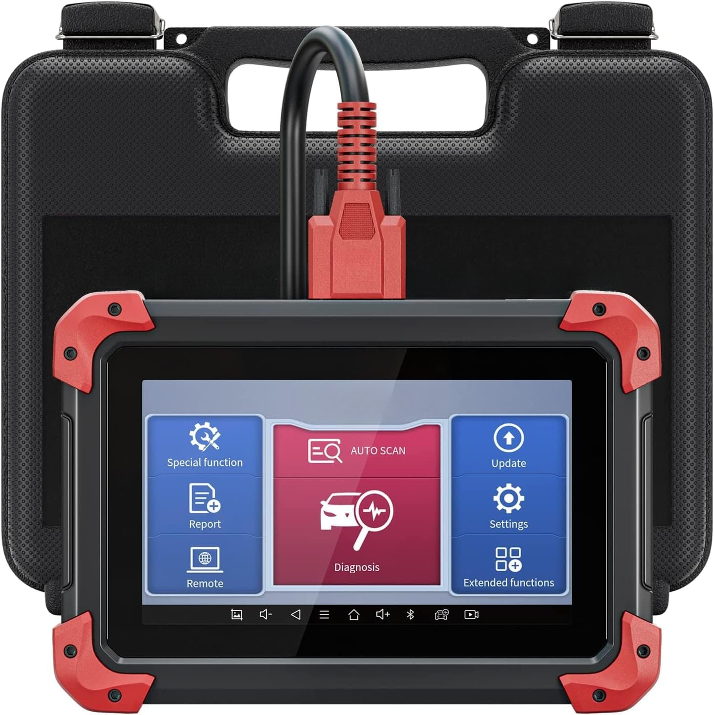 D7 Automotive OBD2 Scanner with ECU Coding, Bidirectional Controls, 36+ Resets, Android 10, Full System Diagnostics