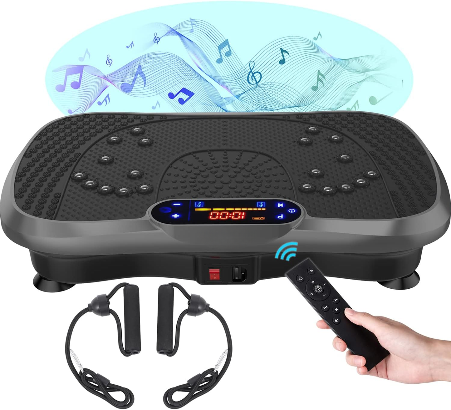 Vibration Plate Fitness Platform Exercise Machine Vibrating Lymphatic Drainage Shaking Full Body Shaker Workout Vibrate Stand Shake Board Sport Gym for Weight Loss Fat Burner for Women Men