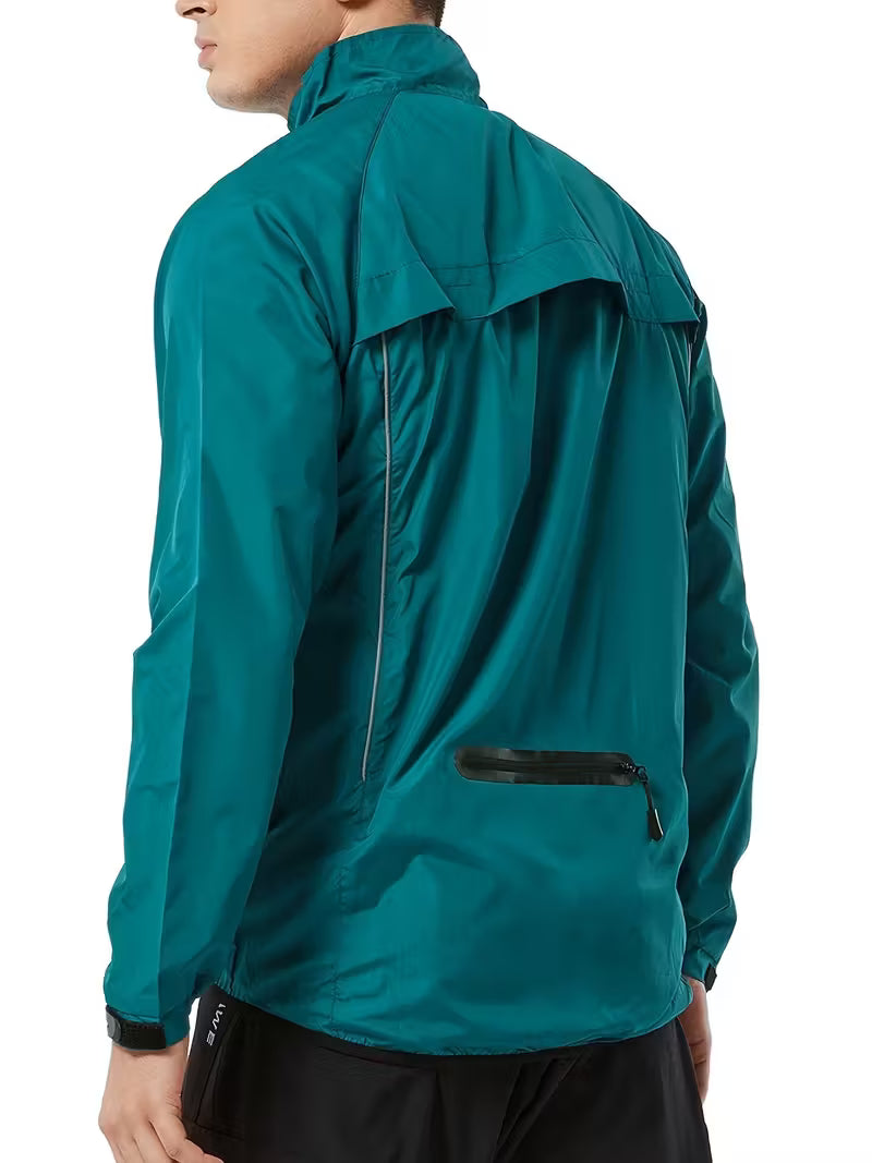 Men’s Casual Outdoor Cycling Jacket & Running Windbreaker | Lightweight Green Trench-Style Sports Coat