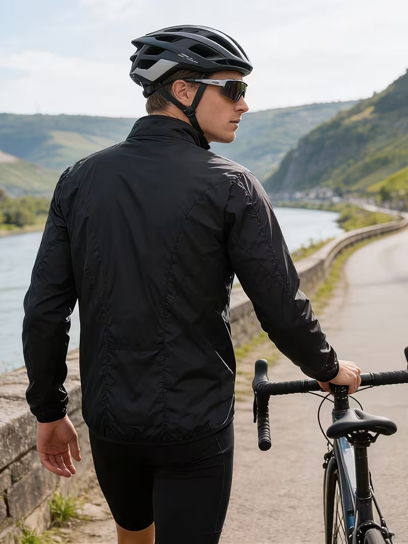 Men’s Windproof & Breathable Cycling Jacket | Lightweight Outdoor Sports Running & MTB Windbreaker