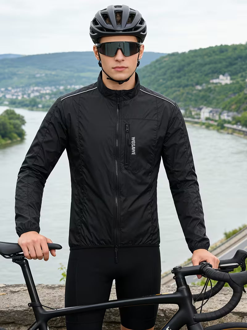 Men’s Windproof & Breathable Cycling Jacket | Lightweight Outdoor Sports Running & MTB Windbreaker
