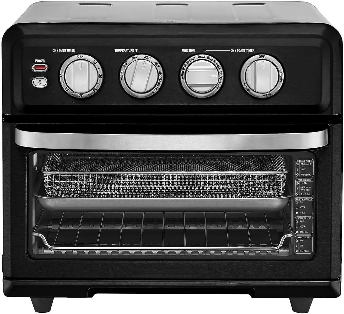 Air Fryer + Convection Toaster Oven, 8-1 Oven with Bake, Grill, Broil & Warm Options, Stainless Steel