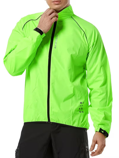 Men’s Casual Outdoor Cycling Jacket & Running Windbreaker | Lightweight Green Trench-Style Sports Coat