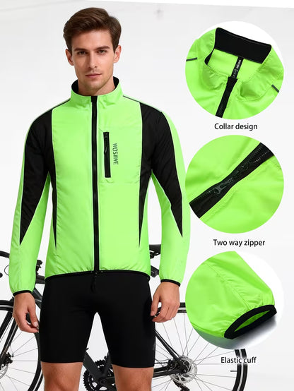 Men’s Windproof & Breathable Cycling Jacket | Lightweight Outdoor Sports Running & MTB Windbreaker