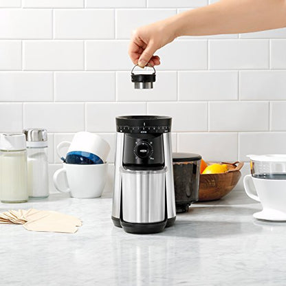 Brew Conical Burr Coffee Grinder , Silver