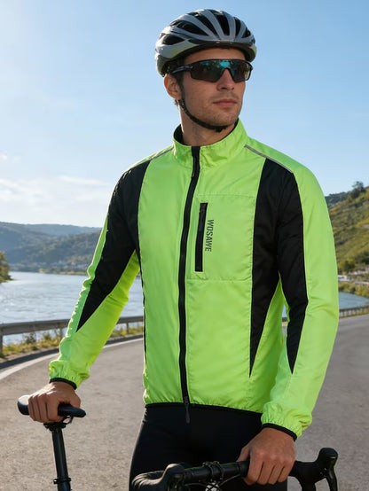 Men’s Windproof & Breathable Cycling Jacket | Lightweight Outdoor Sports Running & MTB Windbreaker