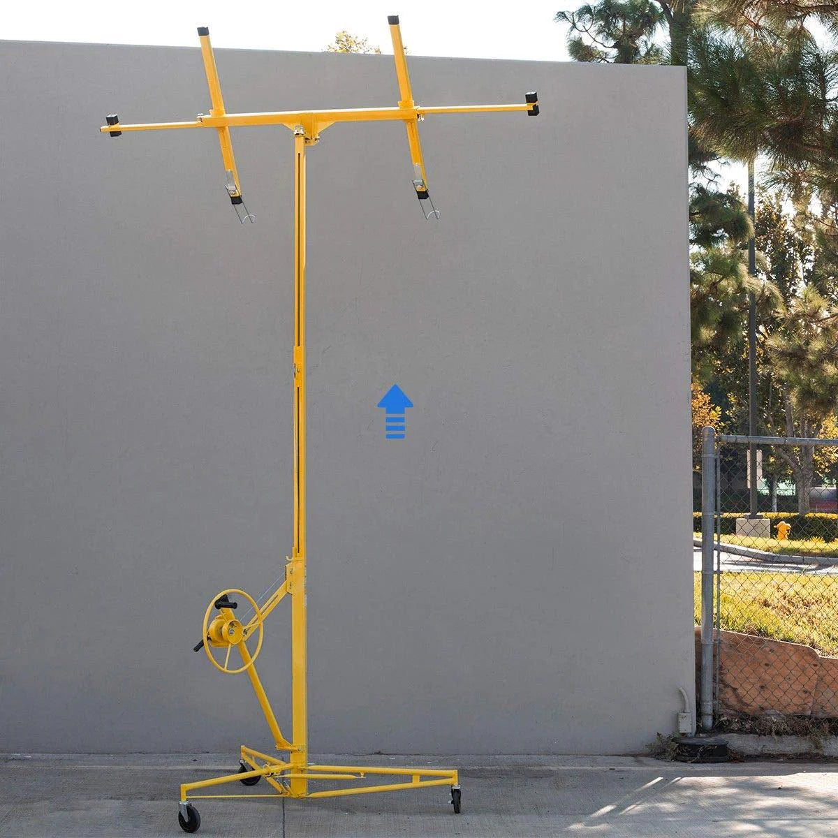 Drywall Lift 11' Yellow Rolling Sheetrock Panel Hoist Jack