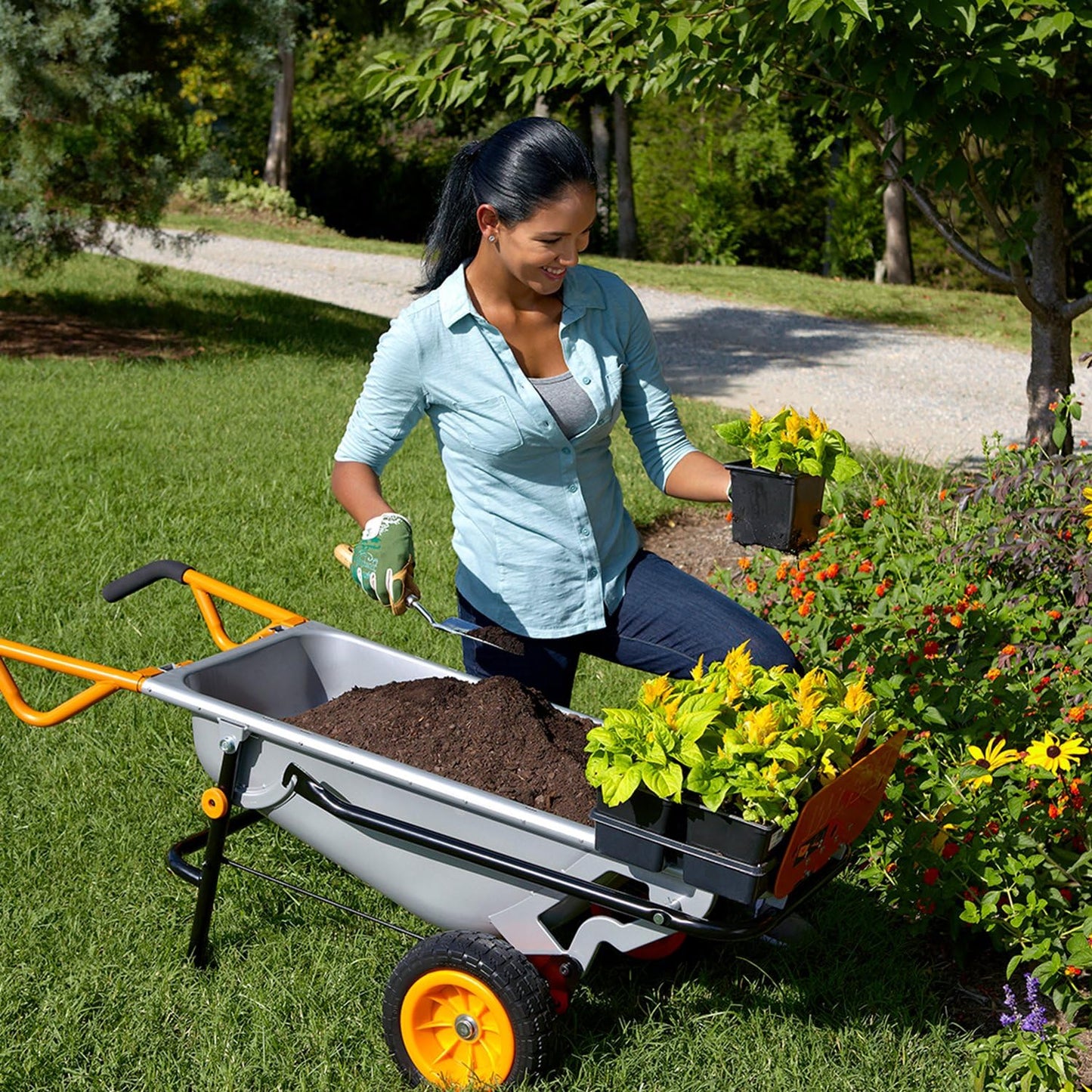 WG050 8-in-1 Aerocart Garden Cart/Wheelbarrow Heavy Duty/Dolly