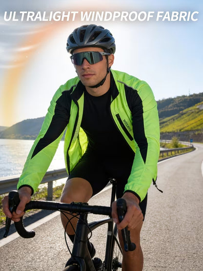 Men’s Windproof & Breathable Cycling Jacket | Lightweight Outdoor Sports Running & MTB Windbreaker