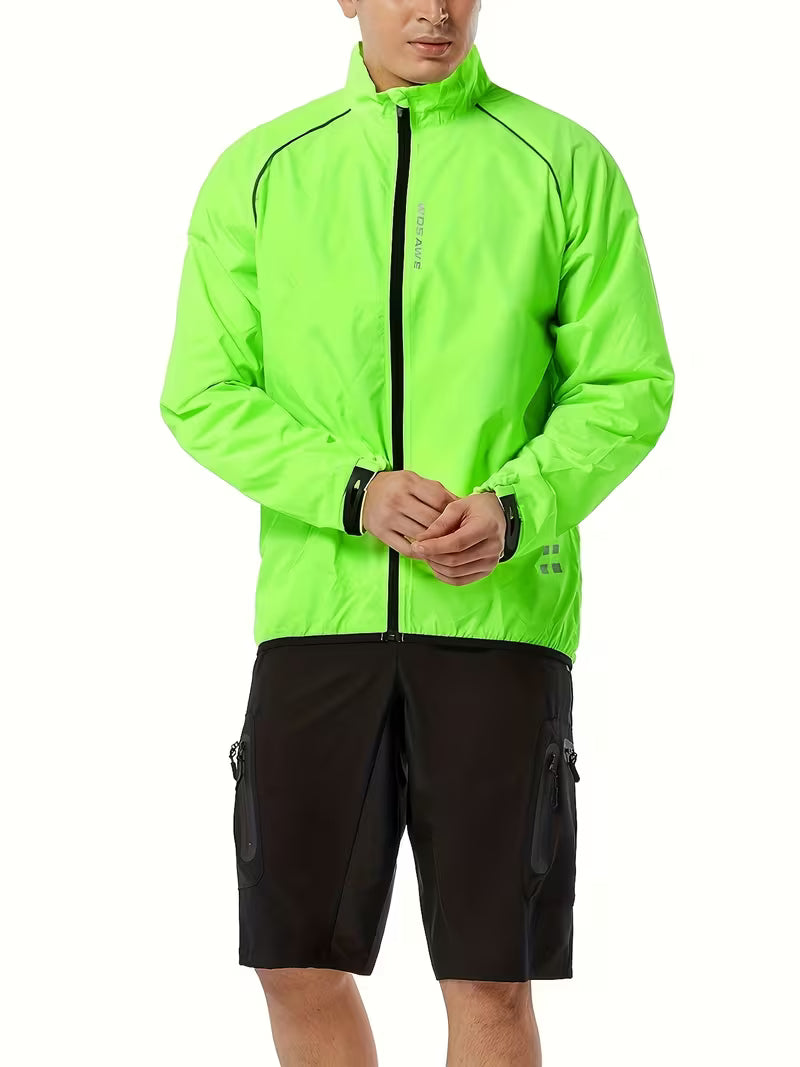 Men’s Casual Outdoor Cycling Jacket & Running Windbreaker | Lightweight Green Trench-Style Sports Coat