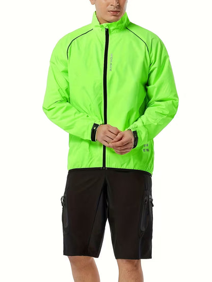 Men’s Casual Outdoor Cycling Jacket & Running Windbreaker | Lightweight Green Trench-Style Sports Coat