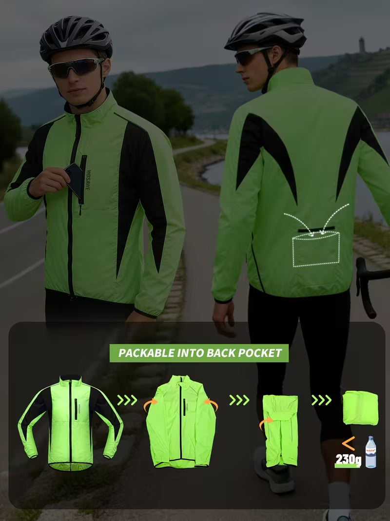 Men’s Windproof & Breathable Cycling Jacket | Lightweight Outdoor Sports Running & MTB Windbreaker