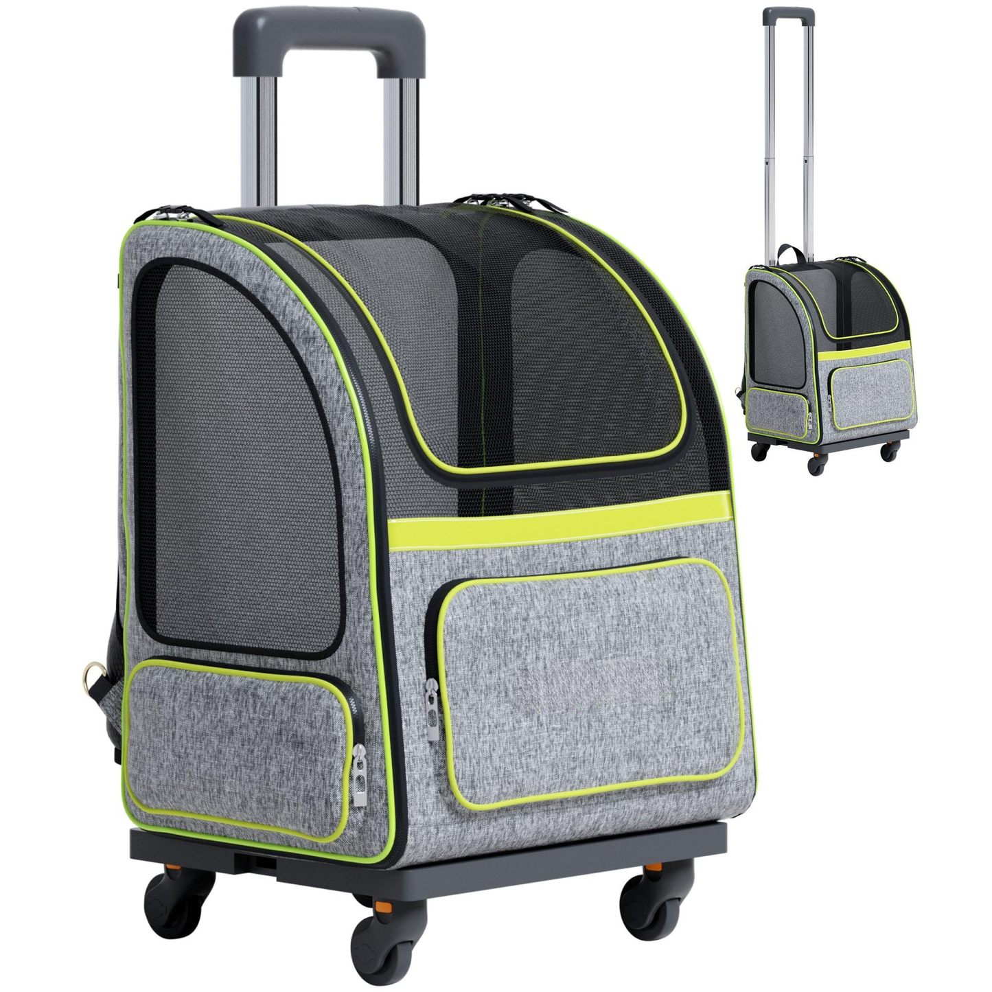 Hybrid Adventurer Pet Backpack with Removable Wheels and Telescopic Handle