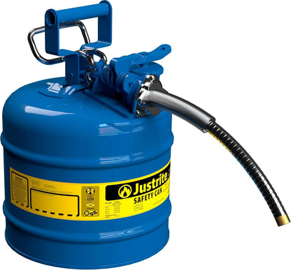 5-Gallon Type II Red Safety Gas Can – OSHA-Approved Steel Fuel Container with Flame Arrester, Self-Closing Lid & 1" Flexible Spout (7250130)