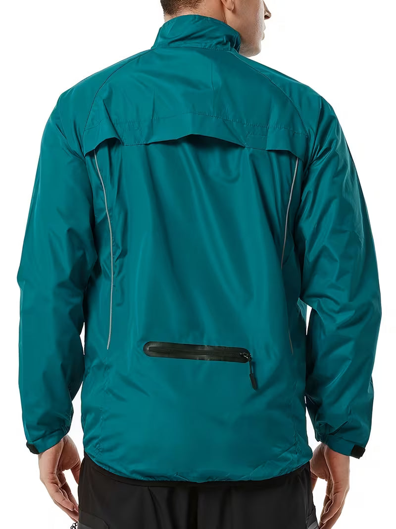 Men’s Casual Outdoor Cycling Jacket & Running Windbreaker | Lightweight Green Trench-Style Sports Coat