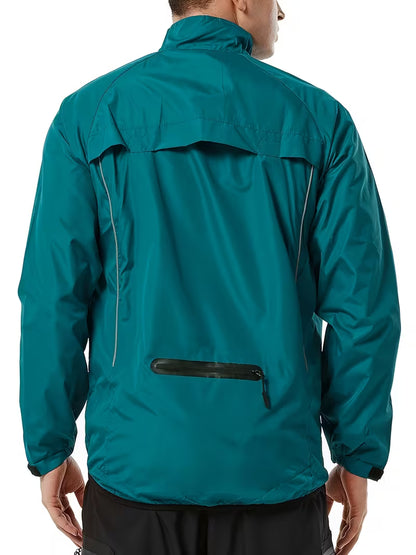 Men’s Casual Outdoor Cycling Jacket & Running Windbreaker | Lightweight Green Trench-Style Sports Coat