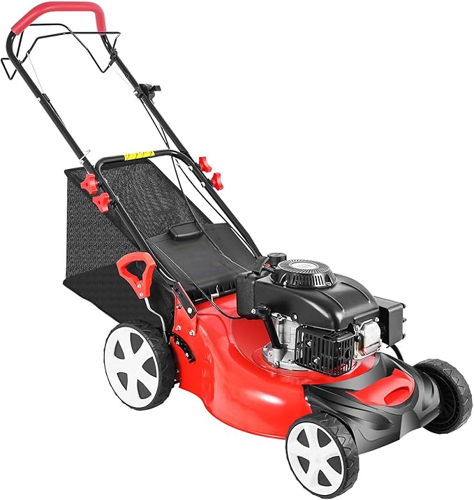 Self Propelled Gas Lawn Mower, 20-Inch 140cc OHV Engine 3-in-1 Gas Mower,Adjustable Cutting Height for Sports Fields, Community Greening, Municipal Greening