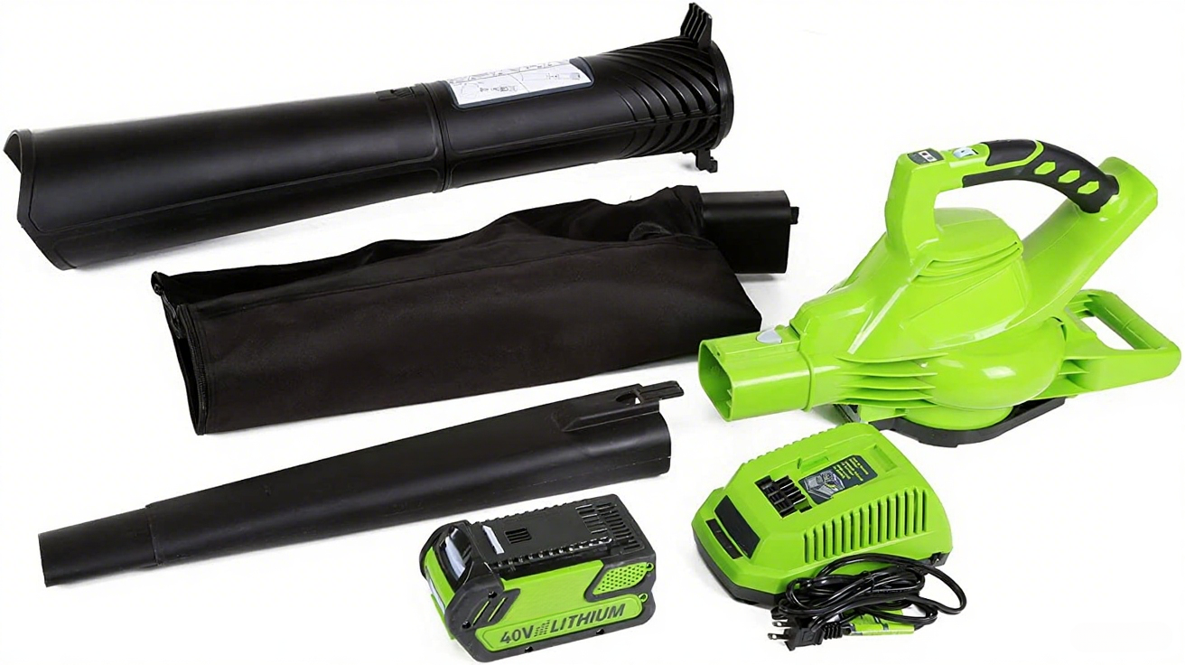 40V 185 MPH Variable Speed Cordless Leaf Blower/Vacuum, 4.0Ah Battery and Charger Included