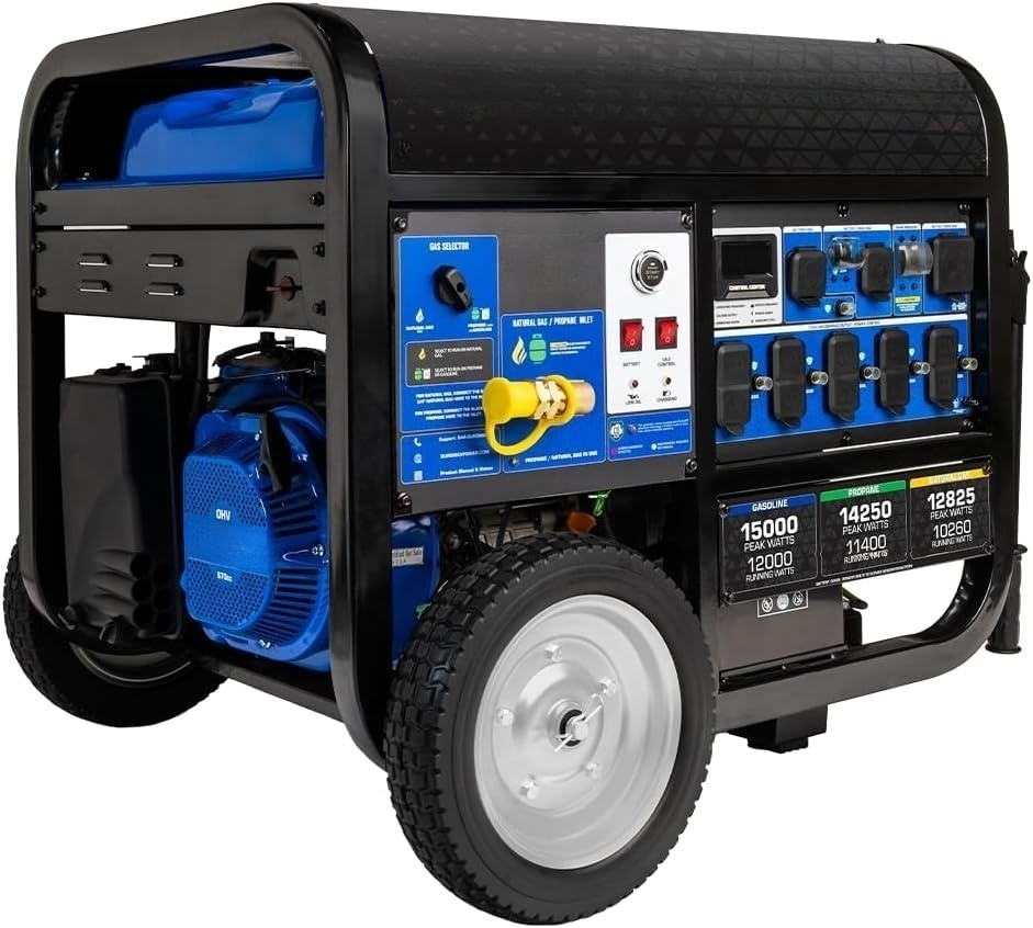 Dual Fuel Generator – 12,000W Gas/Propane, 457cc 4-Stroke Engine, EPA/CARB Compliant