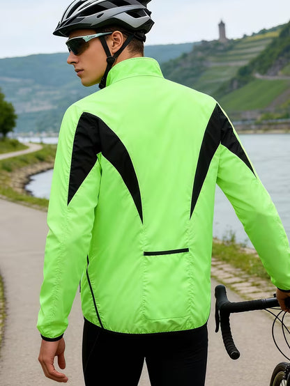 Men’s Windproof & Breathable Cycling Jacket | Lightweight Outdoor Sports Running & MTB Windbreaker