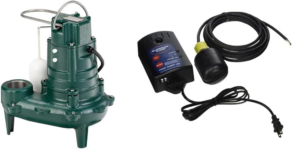 Sewage Pump, 1/2 HP Automatic – Heavy-Duty Submersible Sewage, Effluent or Dewatering Pump