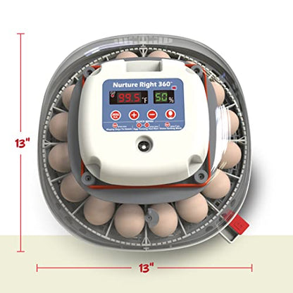 Nurture Right Egg Incubator for Hatching Chicks - Holds 22 Eggs