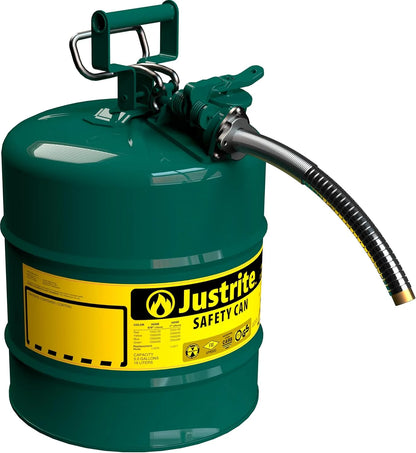 5-Gallon Type II Red Safety Gas Can – OSHA-Approved Steel Fuel Container with Flame Arrester, Self-Closing Lid & 1" Flexible Spout (7250130)
